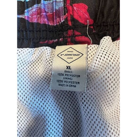 St. John's Bay Men's xl Tropical Print Lined Swim Trunks Shorts Side Pocket - Picture 3 of 3